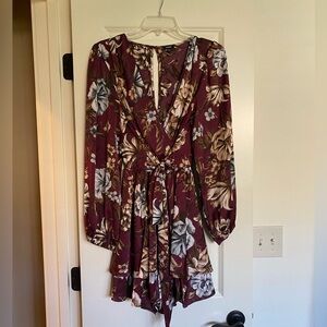 Express floral romper with tie front